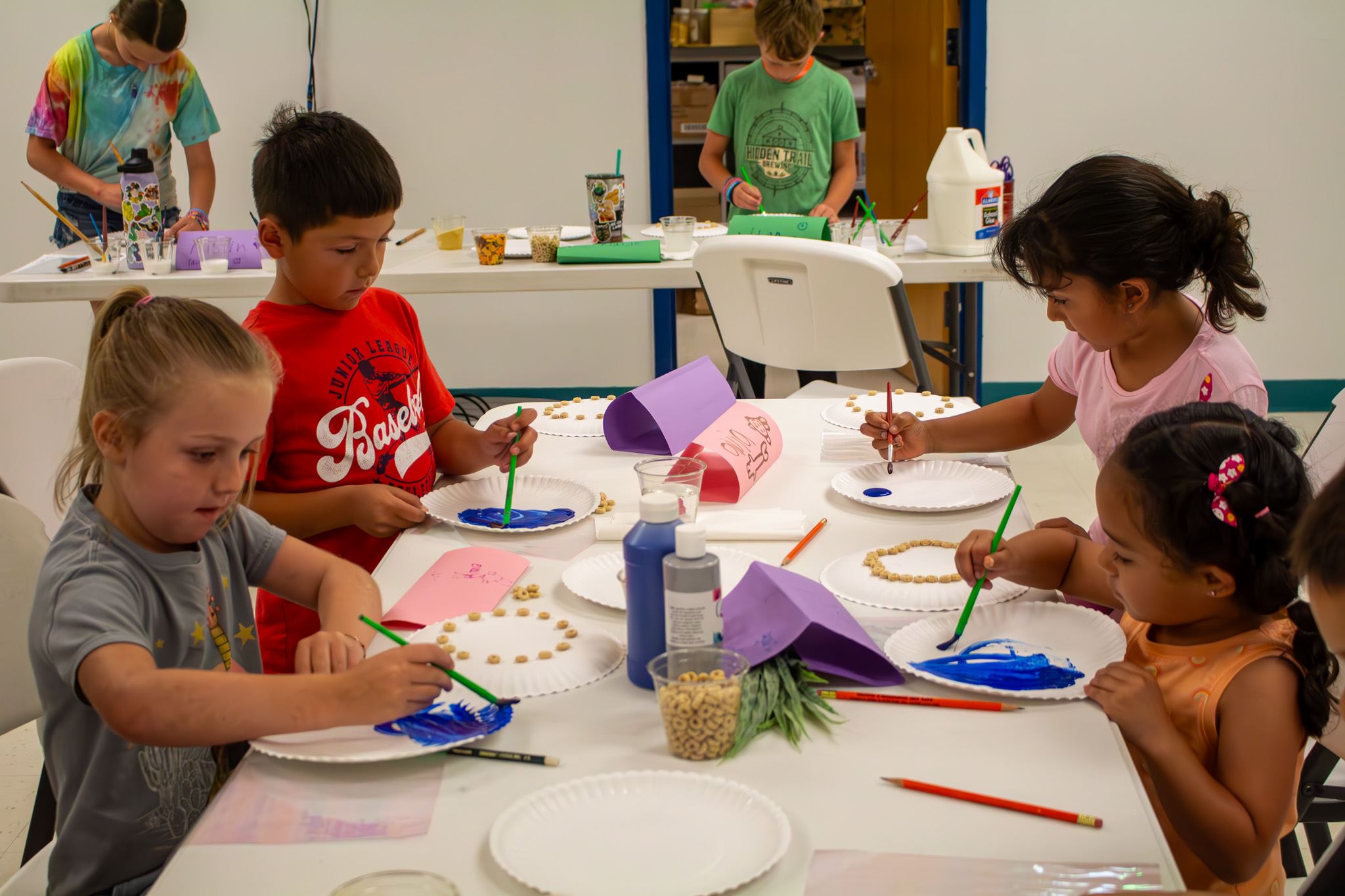 Kids working on a Crafts Project